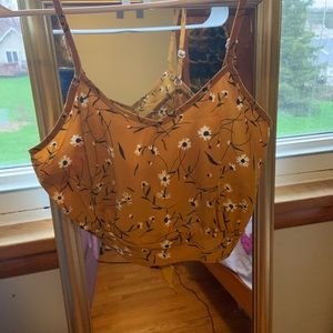 Yellow Flowered Croptop